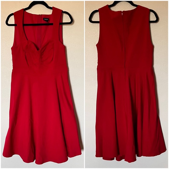 Torrid Textured A-Line Fit & Flare Retro Swing Dress Jester Red Sz 14 - Picture 4 of 15